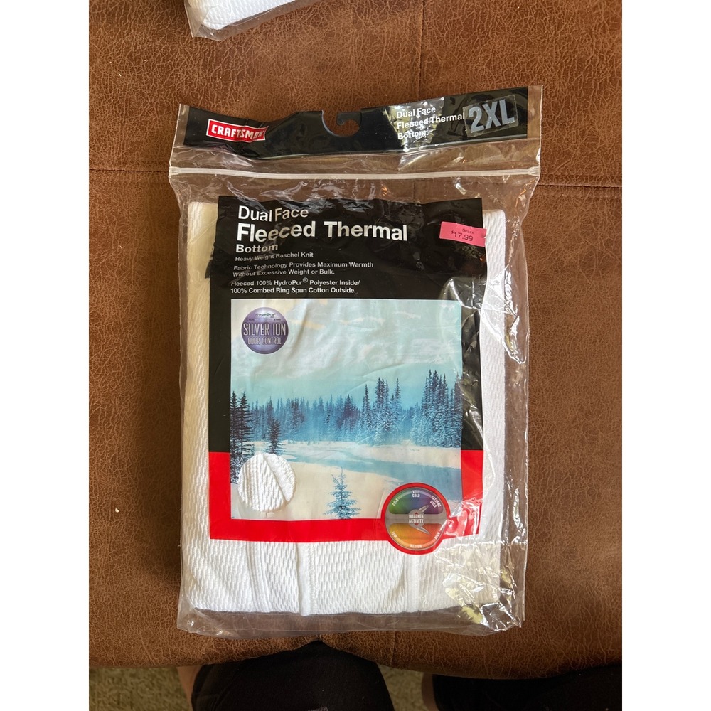 Craftsman Thermal Bottoms Mens 2XL White New Heavyweight Raschel Knit Base Layer